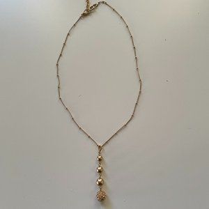 Gold Monet necklace with gold beads